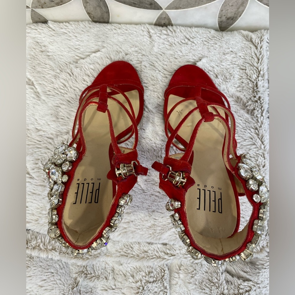 Pelle Moda Suede Rhinestones Sandals View 5
